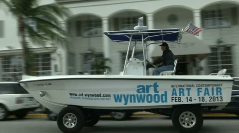 Boat with wheels in Miami Video stock 67568873