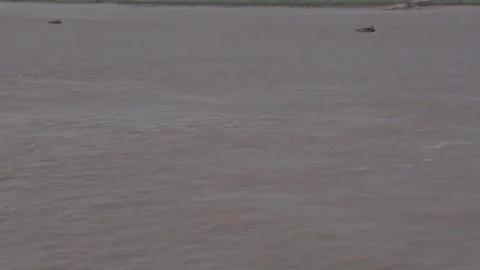 Boat on wide river Stock Footage 235135826