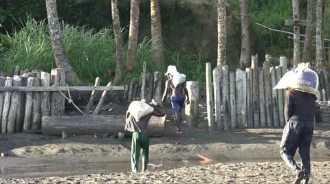 Boat work in colombia choco 05 Video stock 60630372