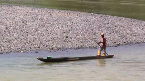 Boat work in colombia choco 10 Video stock 60634598