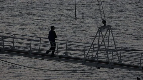 Boat Worker Stock Footage 73339044