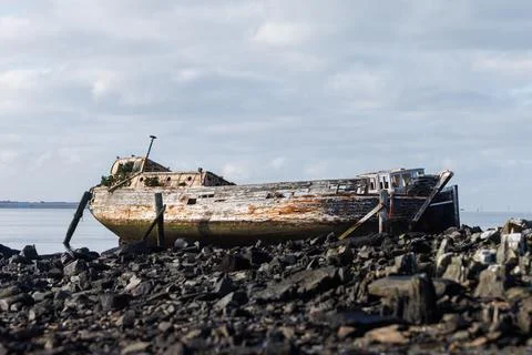 Boat wreck in Bluff Foto stock