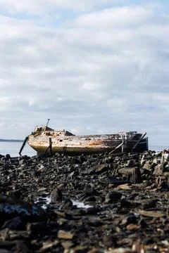Boat wreck in Bluff Stock Photos