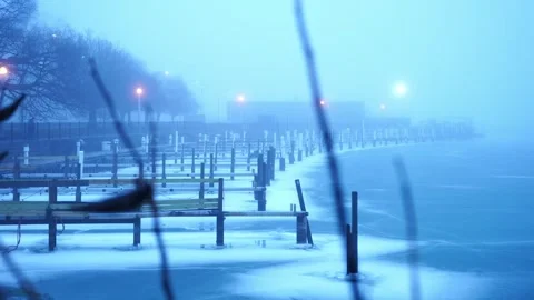 BoatDockWinter Stock Footage 264122374