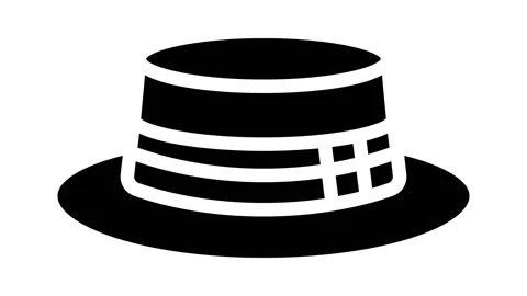 Boater hat cap glyph icon animation Stock Footage 224865737