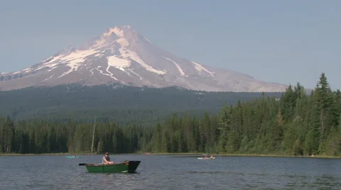 Boaters on Mountain Lake Stock-Footage 41792388