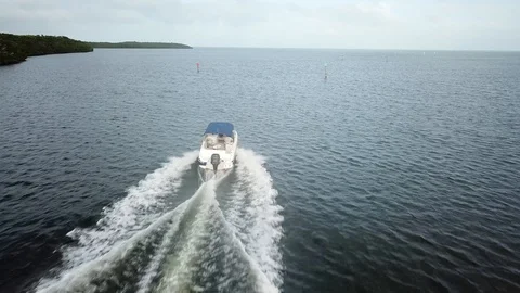 Boating and flying in the Florida Keys Video stock 120873698