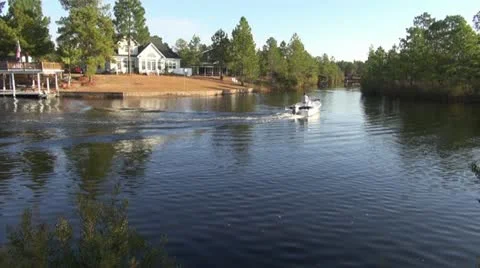 Boating in a canal Stock Footage 12732756