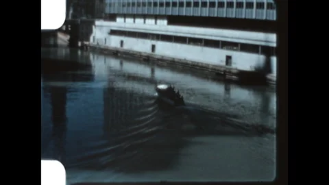 Boating On the Chicago River 1957 Stock Footage 290918293