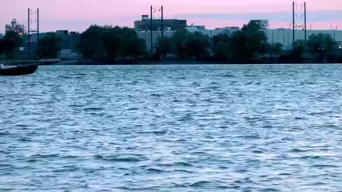Boating on the Delaware River at sunset Stock Footage 169121837
