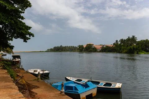 Boating Dock on Tropical Backwaters Stock Photos