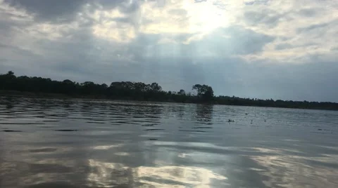 Boating down the Amazon River Video stock 65703734