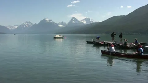 Boating in Glacier Stock Footage 9471202