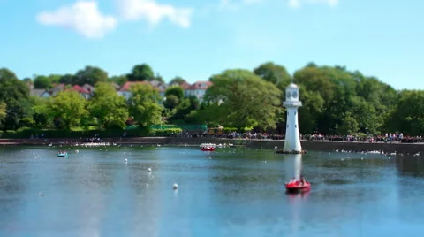 Boating Lake 1. Tilt Shift Timelapse. 스톡 동영상 56025969