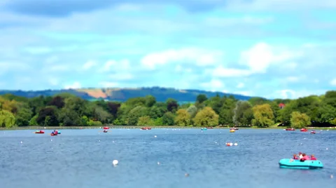 Boating Lake 2. Tilt Shift Timelapse. Video stock 56025386