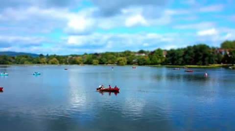Boating Lake 3. Tilt Shift Timelapse. 스톡 동영상 56025211