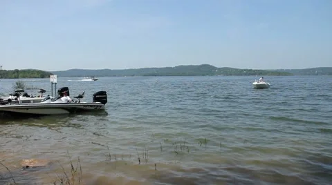 Boating at the lake Stock Footage 7746727