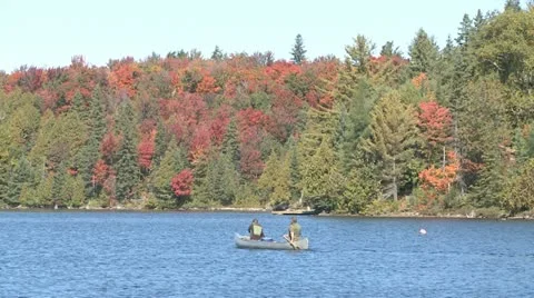 Boating on a lake Stock Footage 11524343