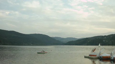 Boating in a lake Stock Footage 40427835
