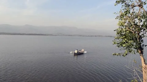 Boating on the lake Stock Footage 58604809