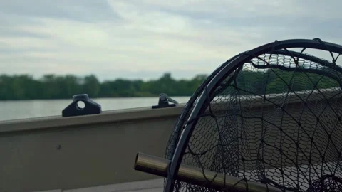 Boating on a Lake Going Fast Stock Footage 244361307