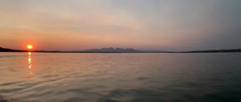 Boating on Lake Havasu in Fall Video stock 147759724