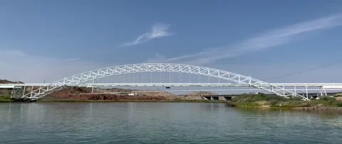 Boating on Lake Havasu in Fall Stock Footage 147759788