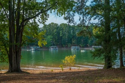 Boating on the lake Stock Photos