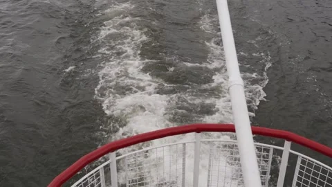 Boating on the lake. Waves from the engine Stock Footage 260305616