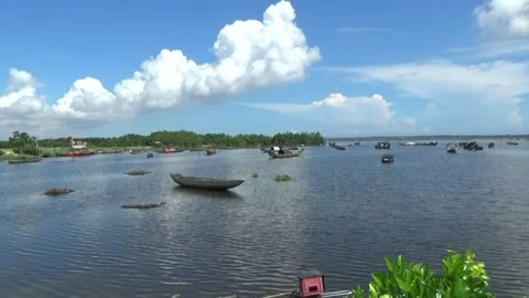 Boating on a natural lake Video stock 317141863