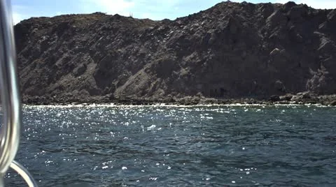 Boating next to an Island Stock Footage 22111726
