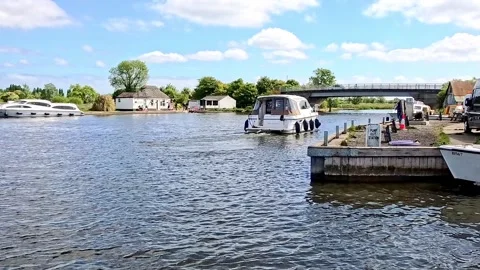 Boating on the Norfolk Broads Video stock 310023883