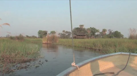 Boating in the Okavango Delta Vídeos de archivo 907325