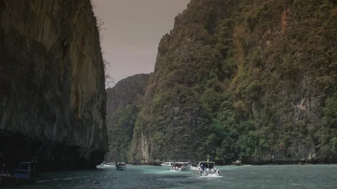 Boating in the Phi Phi Islands of Thailand Video stock 89057632