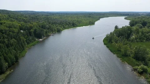 Boating on the quinte waterway Stock Footage 114441011