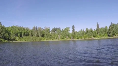 Boating on Red Lake Stock Footage 77808507