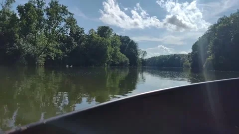 Boating on the river Stock Footage 247390285