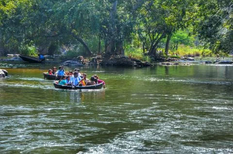 Boating in river 스톡 사진