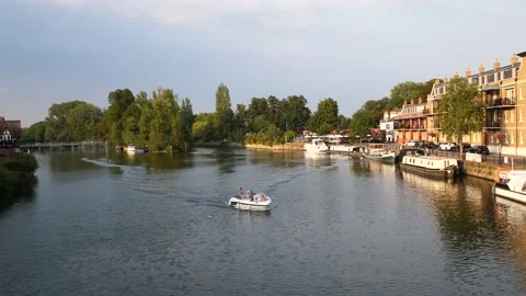 Boating on River Thames in Windsor Stock Footage 137280517
