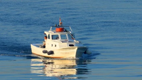 Boating on still water Stock Footage 79362992