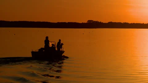 Boating sunset 03 HD Stock Footage 22800440