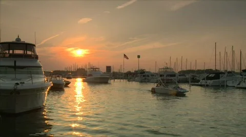 Boating sunset 2 Stock Footage 645932