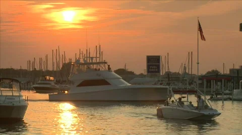 Boating sunset Stock Footage 645933