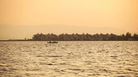 Boating at sunset - Izmir Stock Footage 55847917