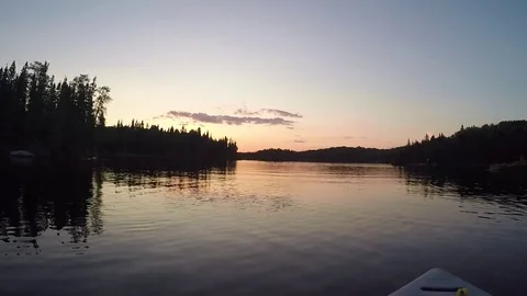 A boating sunset on the lake Stock Footage 77809019