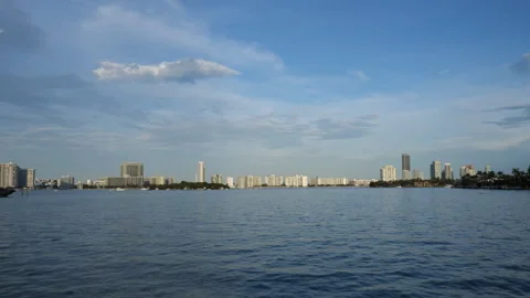 Boating Toward Miami Beach Stock Footage 316422153