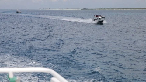Boating in Tropical Waters Stock Footage 88967159
