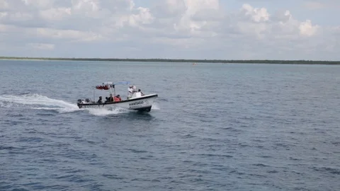 Boating in Tropical Waters Stock Footage 88967417
