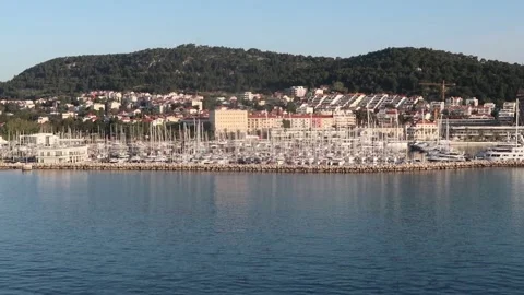 Boats and harbour at Split in Croatia Stock Footage 334552171