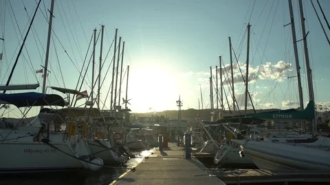 Boats and pier Stock Footage 81040312